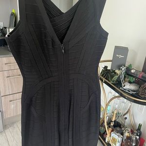 Black Herve Leger Bodycon Mini Dress